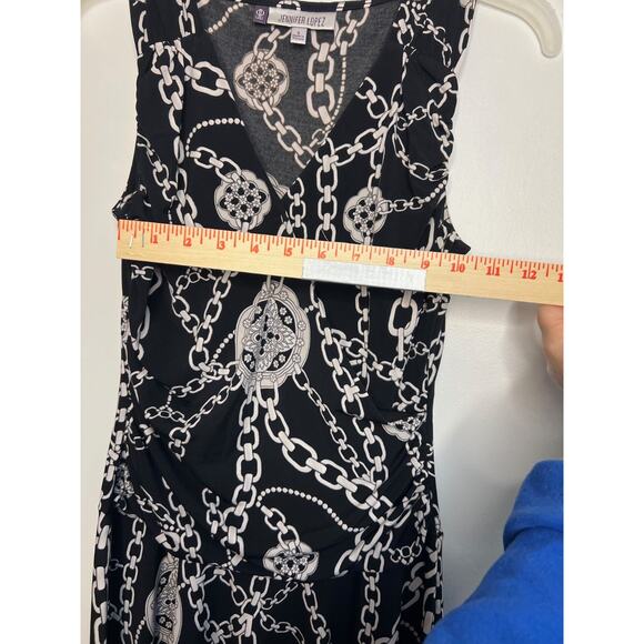 Jennifer Lopez Black Dress with Chain Pattern Women's Sz Sm - Picture 5 of 6